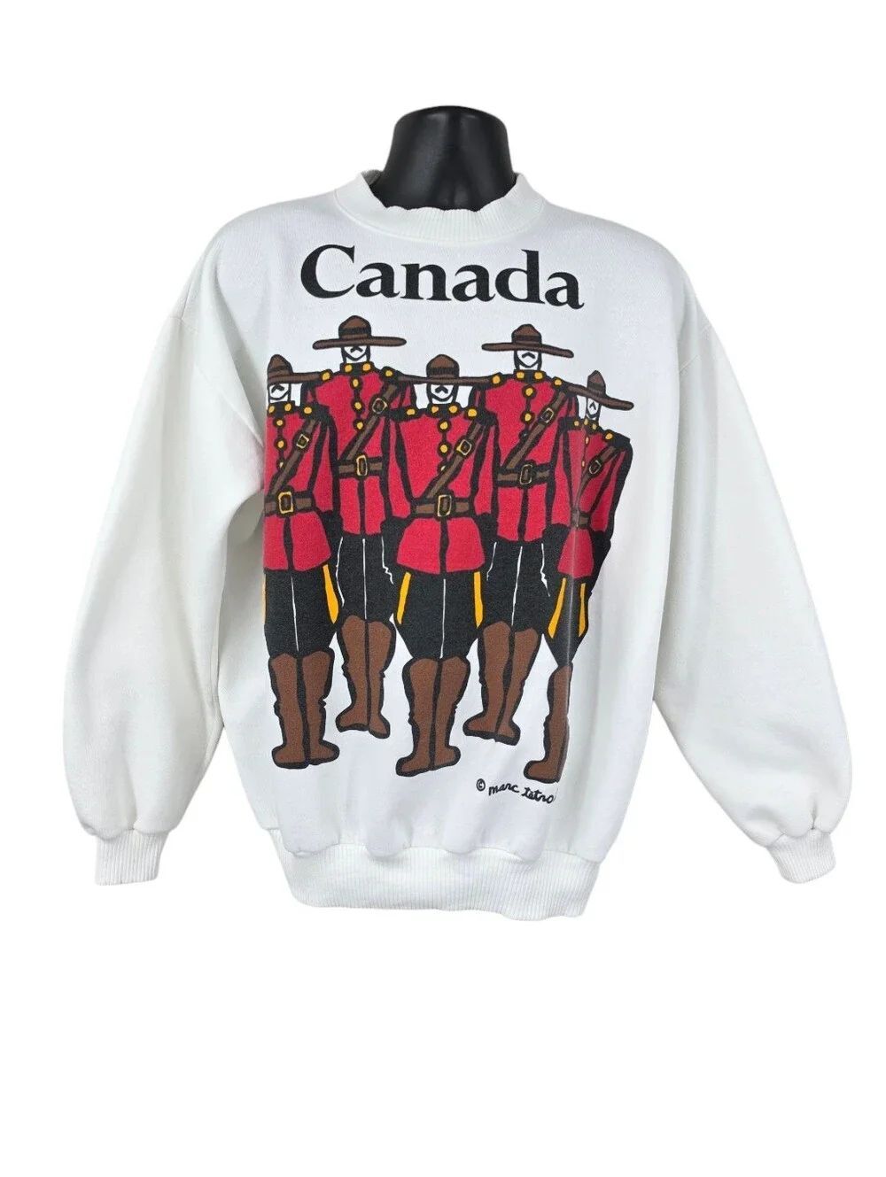 Marc Tetro Vintage Canada Mountie Graphic Crewneck Sweatshirt 90s